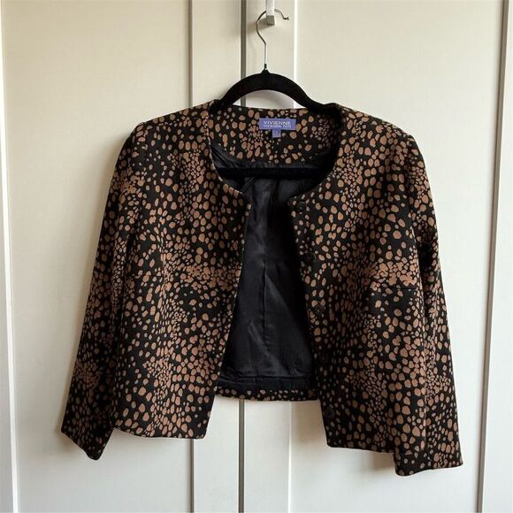 Vivienne Tam Women's Leopard Print Cropped Jacket Size 4 Multicolor - Picture 4 of 6